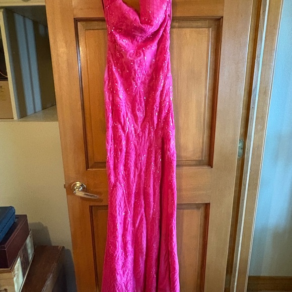 Windsor Hot Pink Sequin Strapless Dress - Picture 2 of 9
